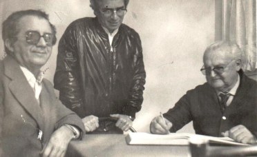 Frei Basílio Prim (Ministro Provincial), Frei Agostinho Piccolo e Frei João Crisóstimo Arns (Presidente da AFESBJ)